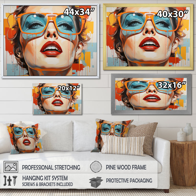 Pop Pop Inspiration II sur toile, H 30 po x l 40 po x P 1,5 po, Encadrement doré