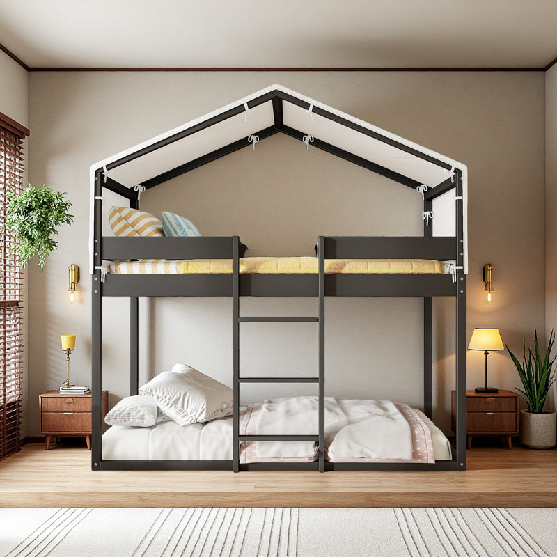 Colombes Kids Twin Over Twin Bunk Bed, Espresso