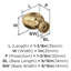 Armoire à boutons Vaile en bronze champagne de longueur 1-3 / 8 pouces (35mm) - paquet de 10-111778313