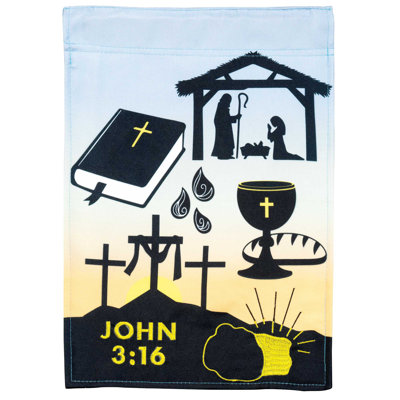 Drapeau de jardin en polyester 18 po x 13 po Life of Christ
