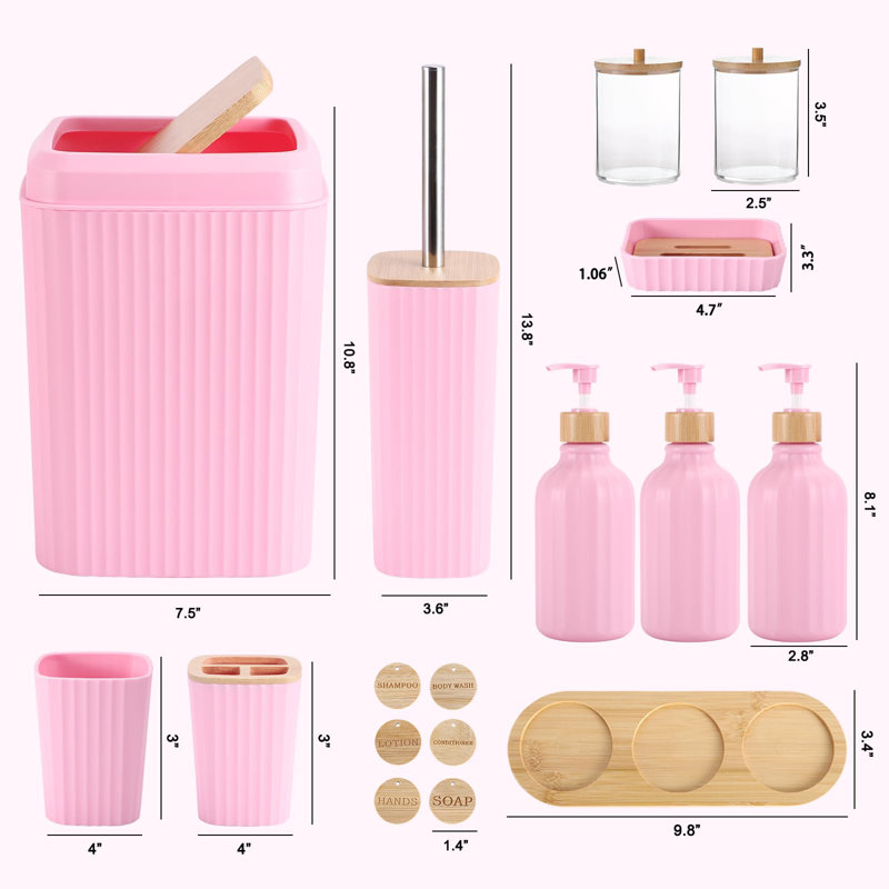 Ensemble de salle de bain 17 pièces Accessoires de salle de bain avec poubelle 3 pièces Distributeur de savon, ensemble d'accessoires de salle de bain Ensemble de salle de bain vert pour décor de salle de bain