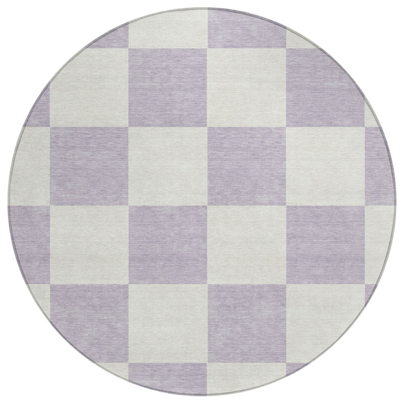 Machine Washable Indoor/Outdoor Buster ACN2345 Geometric Rug, Round 8'