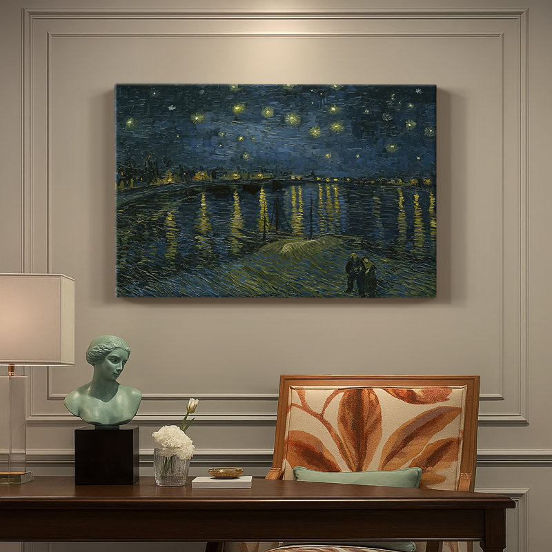Nuit étoilée au-dessus du rhône - Vincent van Gogh - Toile tendue avec châssis - 1888, 18 x 27