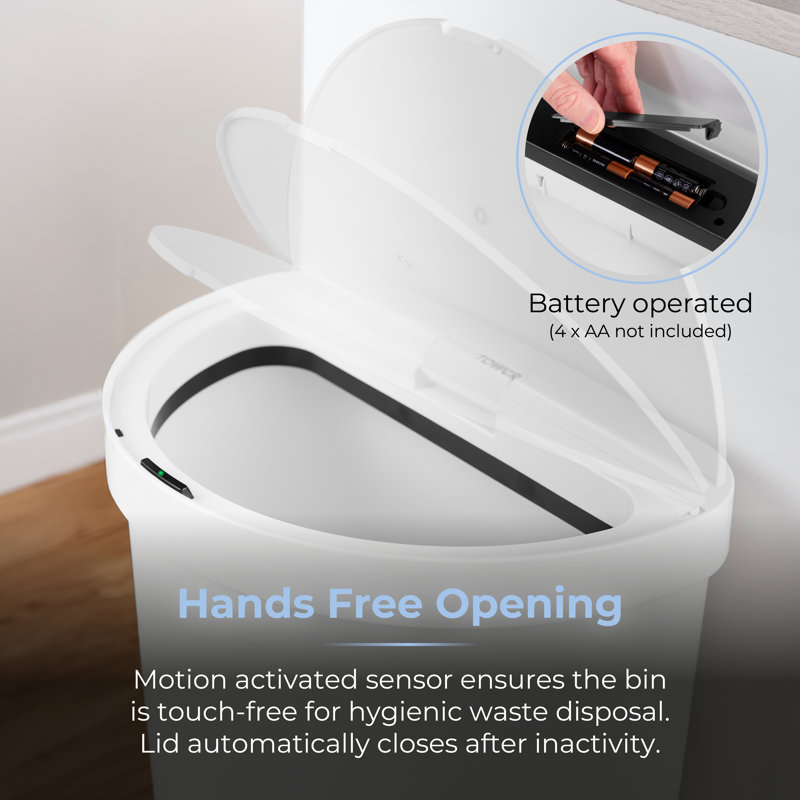 50 Litre Motion Sensor Recycling Bin, White