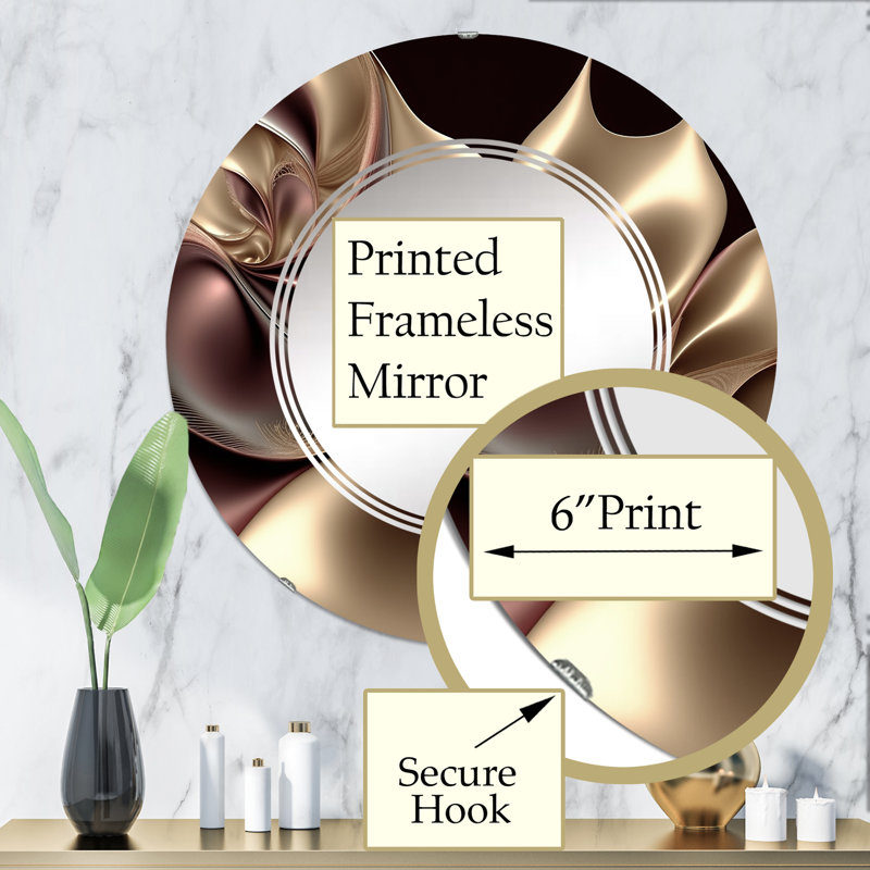 Hamiltonas - Miroir mural moderne rond, 32 po x 32 po