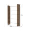 Bibliothèque moderne Cid 80 pouces, 5 tablettes en verre, panneaux latéraux en bois, noyer