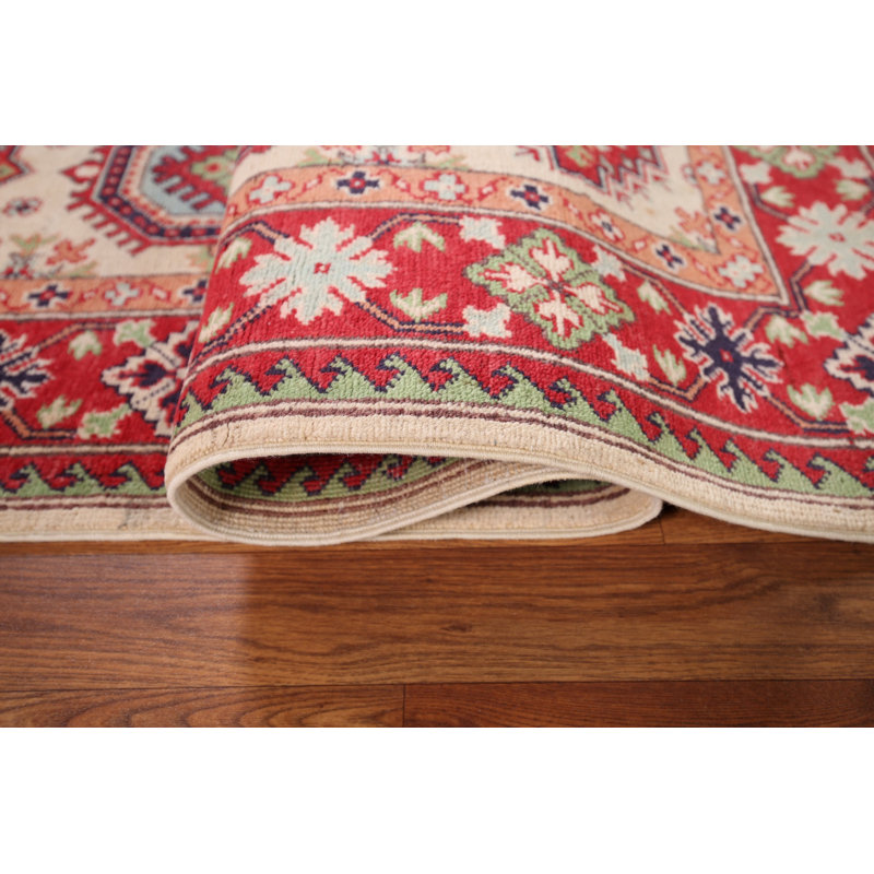 Tapis oriental ivoire fait à la main Kazak 5