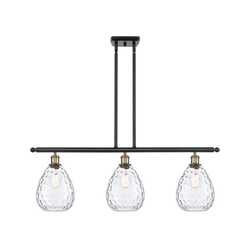 Jaron 3 - Light Kitchen Island Pendant, No Bulb Included, Black Antique Brass