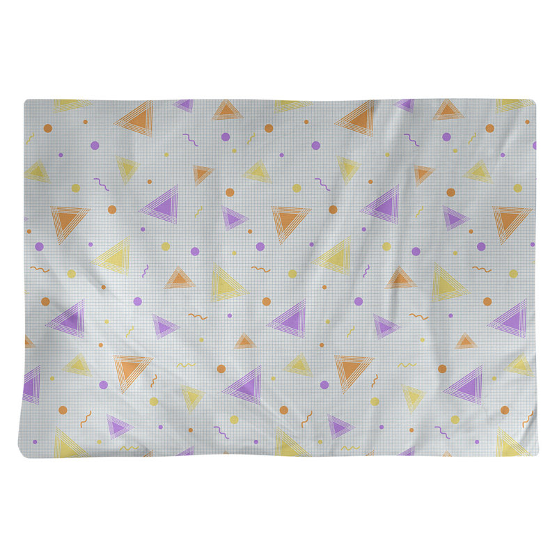 Napperon en coton 18 "Retro, Mauve et orange