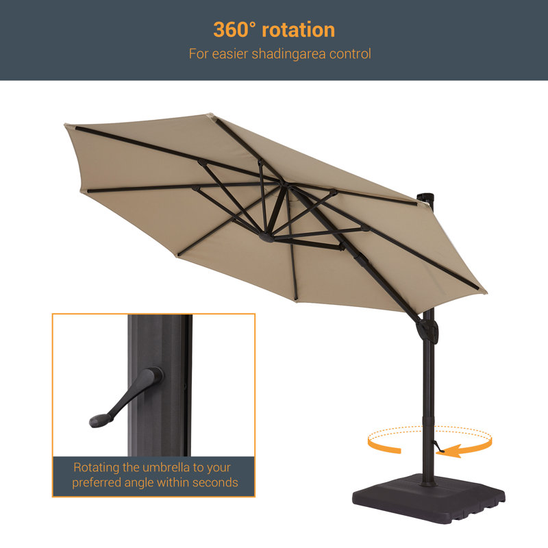 Parasol en porte-à-faux 11 pi Daljeet, Sable