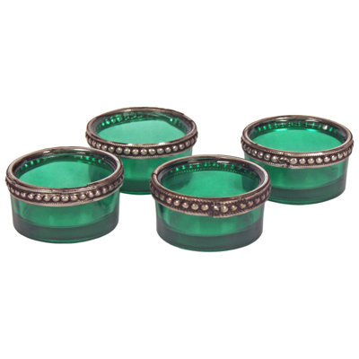 4 Piece Glass Tabletop Tealight Holder Set