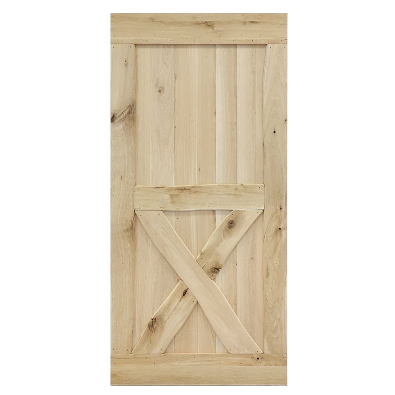 Buldir Solid Oak Barn Doors, Unfinished, 210cm H x 100cm W x 4cm D
