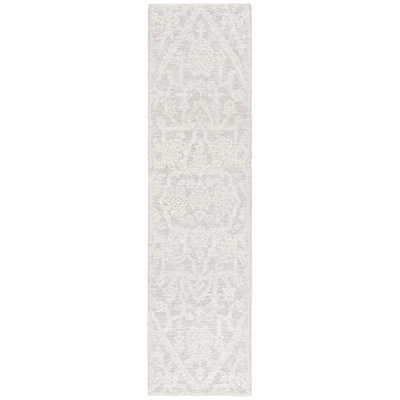 Daneshia Ebony Hand Tufted Wool/Cotton Oriental Rug in Ivory/Grey