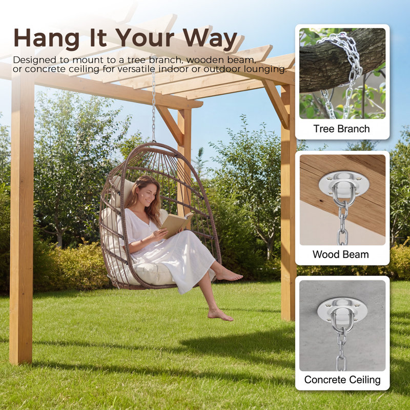 Chorley Hammock Egg Chair Without Stand, Brown/Beige