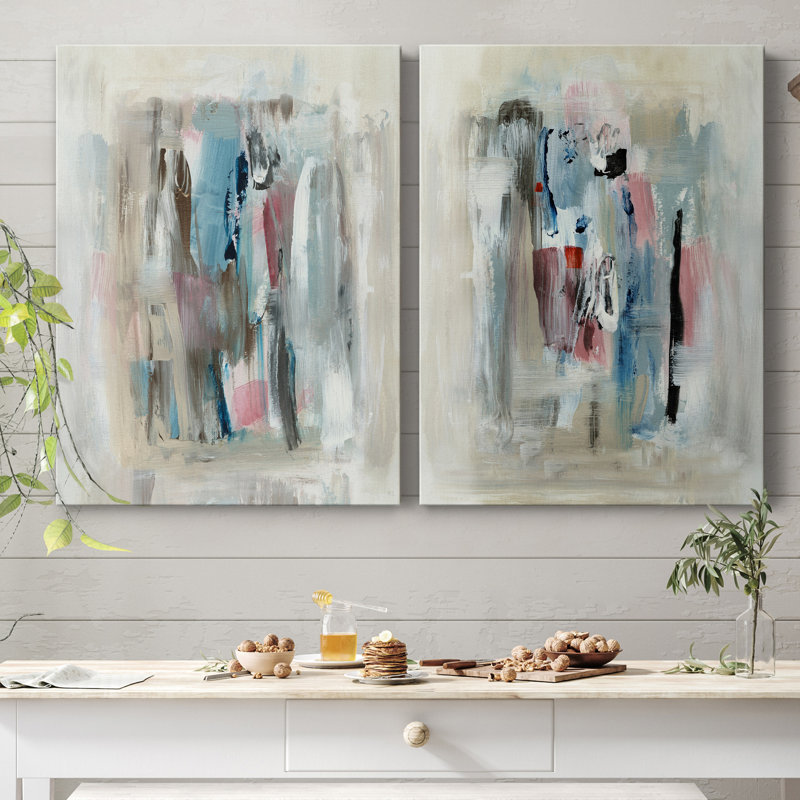 " Rain Shadow I " 2 - Pieces, No Mat, 48" H x 72" W x 1" D, Wrapped Canvas