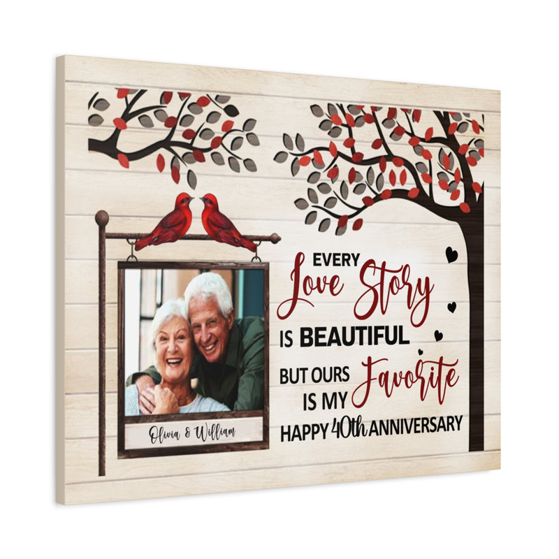 Impression sur toile personnalisée, "Chaque histoire d'amour", H 24 po x l 30 po, Oui