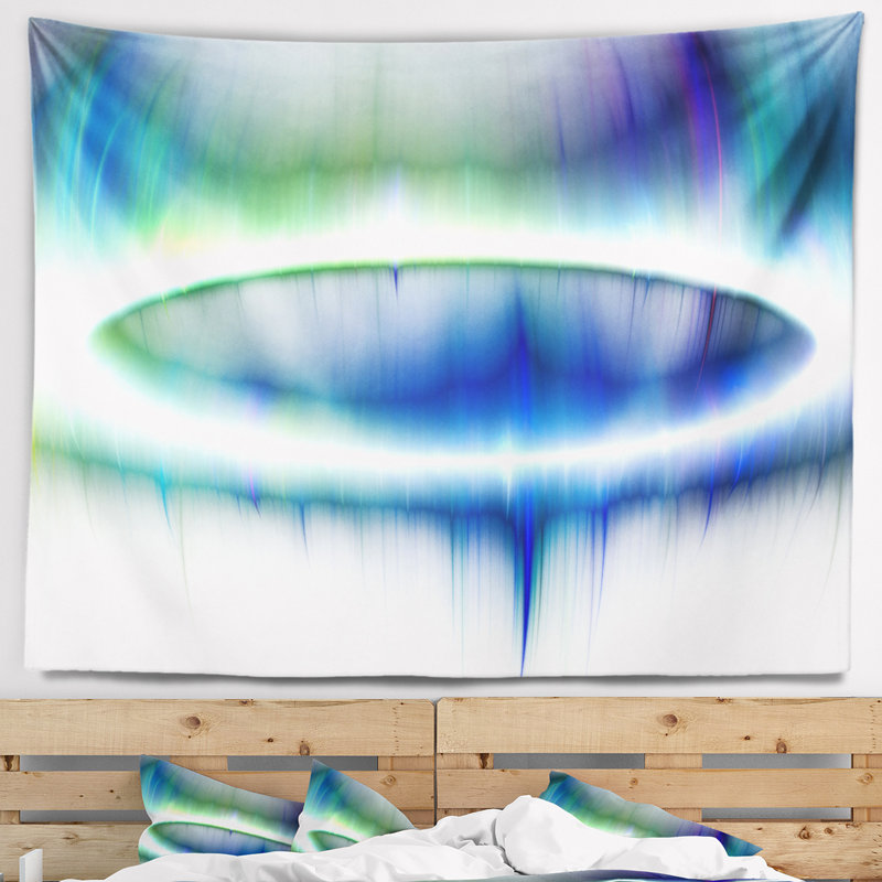 Tapisserie à lumières abstraites bleu northern, H 50 po x l 60 po