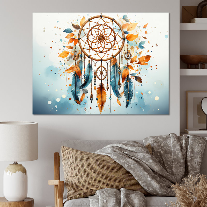 «Orange Dreamcatcher Minimalist Harmony» sur impression sur toile, Toile tendue, H 30 po x l 40 po x P 1,5 po