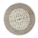 Hand-Knotted High-Quality Ivory and Taupe Area Rug