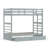 Genavee Solid Wood Twin Over Twin Bunk Bed and Underbed Storage Drawers-677197142