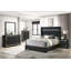 Lit tapissier contemporain très grand avec capitonnage, finition noire et mobilier de chambre à coucher de style contemporain-1040995374