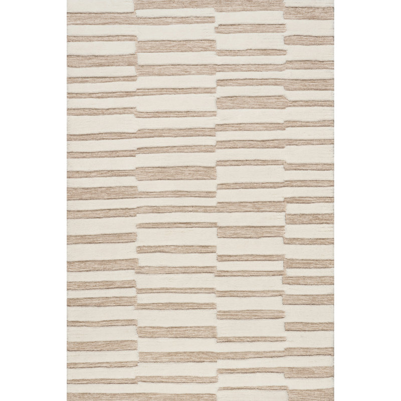  Tapis en laine mauve à rayures cassées Maui, Rectangle 4pi x 6 pi