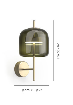 Jube Wall Lamp S, Matte Gold, Old Green Transparent, 2700