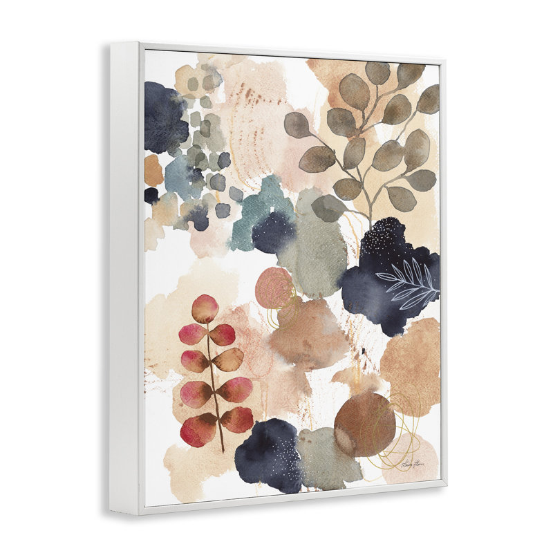 Peinture abstraite de style botanique abstrait, collage boho moderne par Laura Horn - Peinture, H 30 po x l 24 po