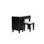 Meuble-lavabo formel en noir pour la chambre à coucher - Tabouret avec siège et tablette
