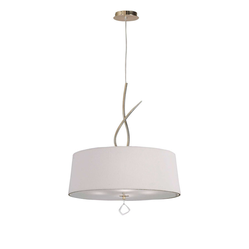 Eurich 4 - Light Drum Pendant, French Gold, Ivory White