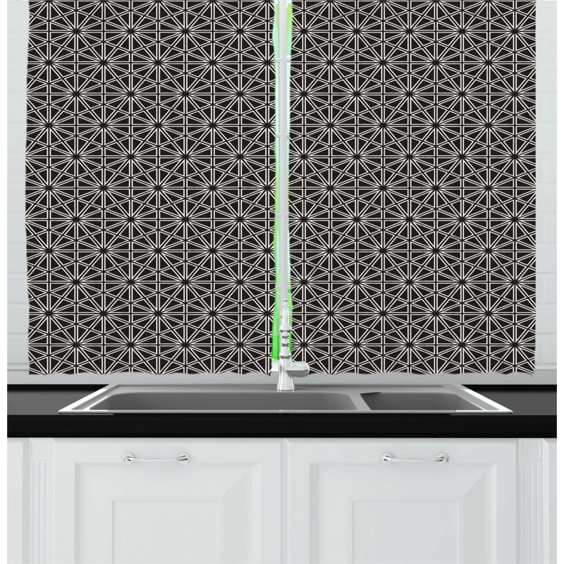Geometric Tailored Kitchen Curtain