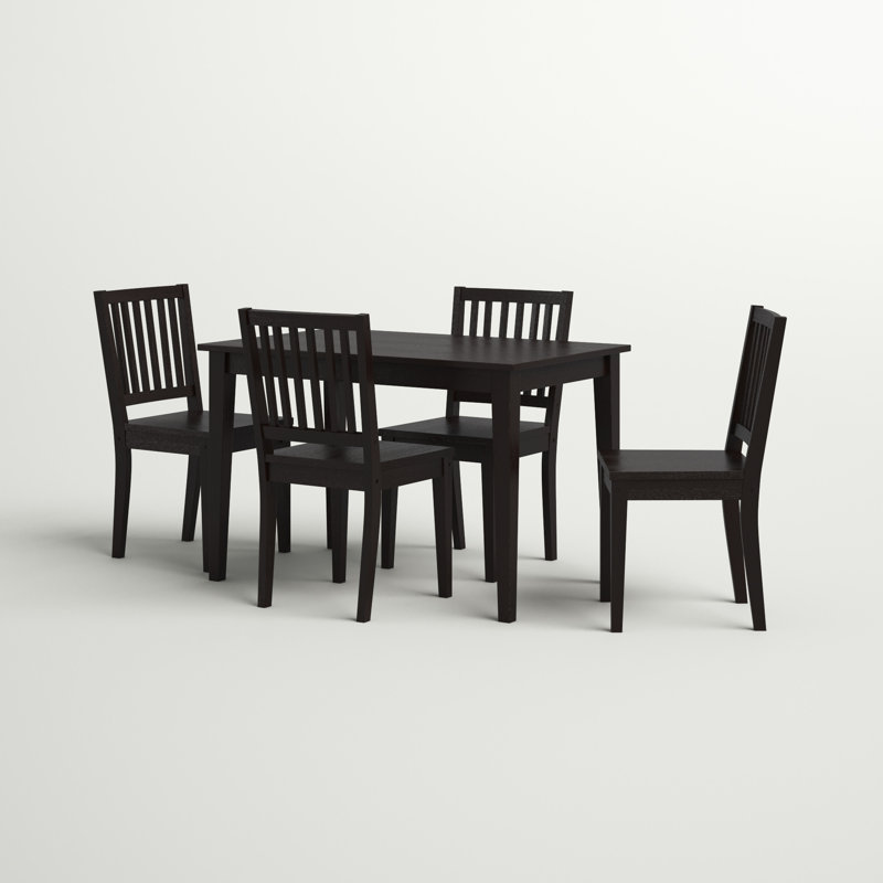 Ailise 4 - Person Four Leg Dining Set, Black