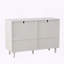 Commode 6 tiroirs en rotin blanc avec rotin naturel et rangement profond