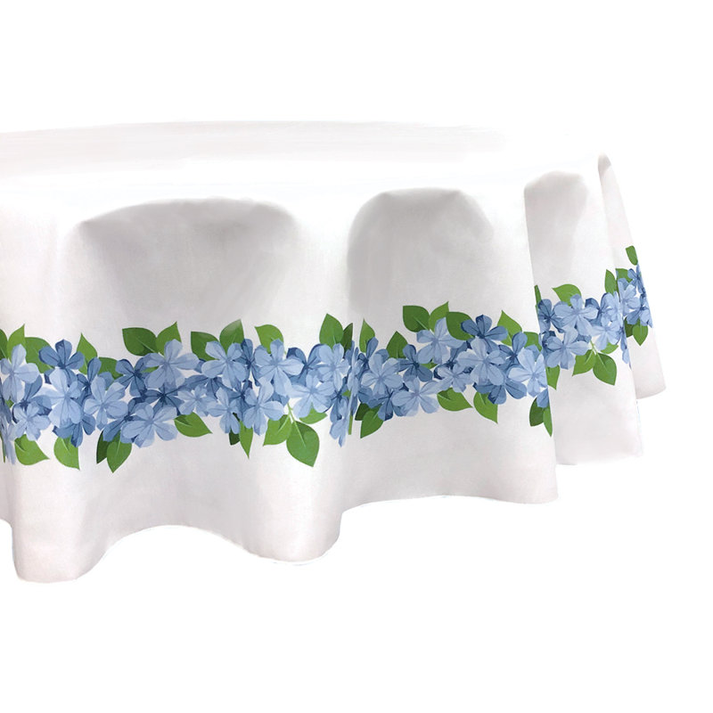 Stig Floral Round Mother's Day Tablecloth, 60" L x 60" W, Mother's Day Forget Me Not Garland
