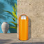 Poubelle commerciale en acier de 17 gallons avec couvercle à pousser, poubelle en acier roulé robuste, pour la cuisine ou l'extérieur, orange