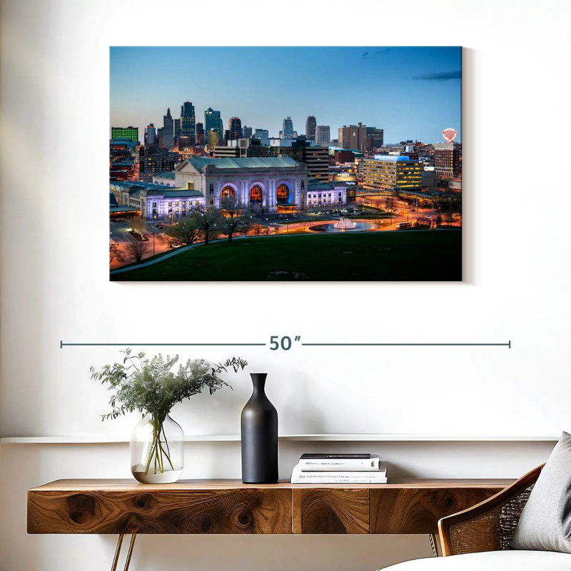 Ravi Kansas City Night Skyline, 26" H x 39" W