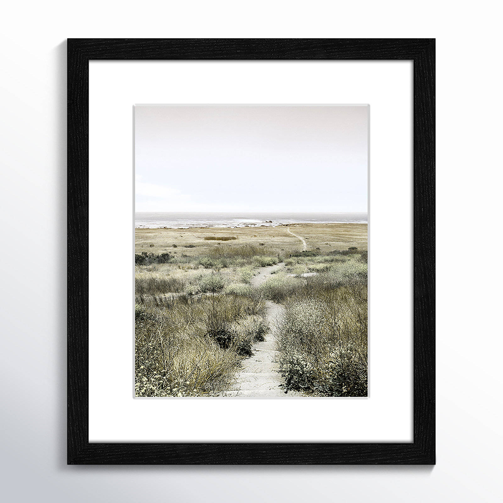 Toscani "Footpath to Paradise" Print, Black Wood Grain, 13 W x 15 H x 0.75 D
