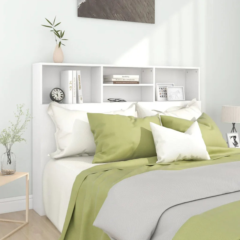 Melby Headboard Cabinet, Double (4'6), White