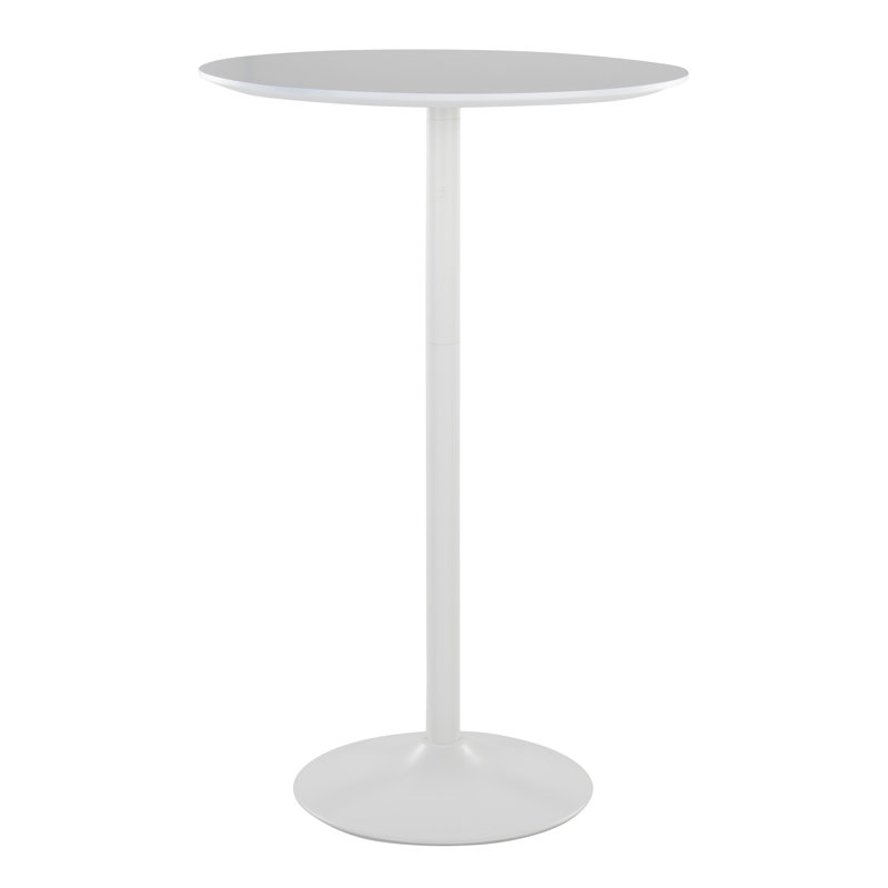 Table de bar en métal et bois blanc, table bistro moderne pour petits espaces