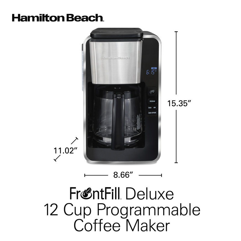 Cafetière programmable de 12 tasses Hamilton Beach® FrontFill Deluxe