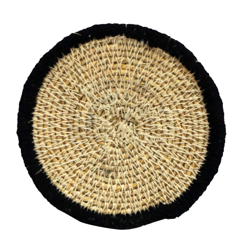 Cork Round 1 Piece Coaster, Black