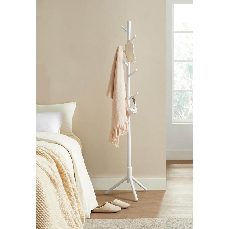 Freestanding 8 - Hook Coat Rack, White
