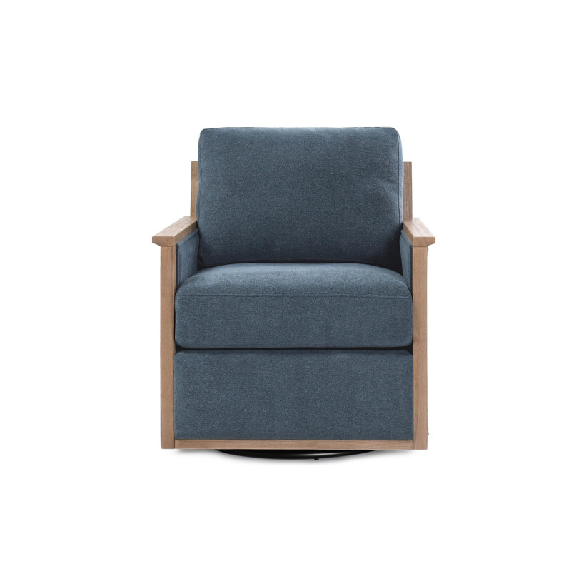  Norman Swivel Accent Chair, Bleu