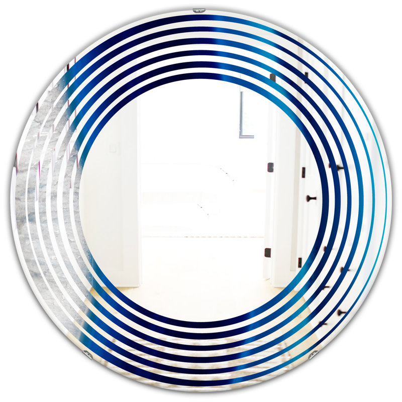 Coastal Frameless Wall Mirror, Wave, 23.6" H x 23.6" W