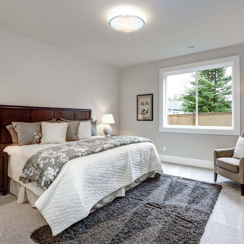  3-Light Indoor 14.5" White Round Flush Mount with White Glass