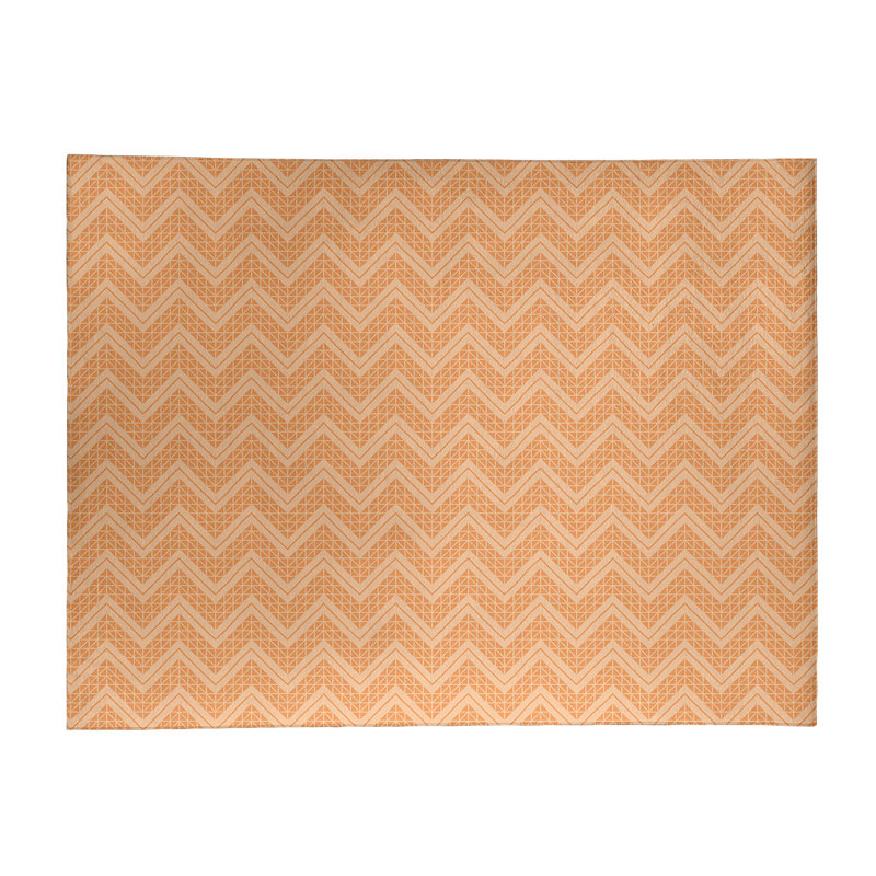 Tapis couleur rose/rose à chevrons à droite inversé, Rectangle 2 pi x 3 pi