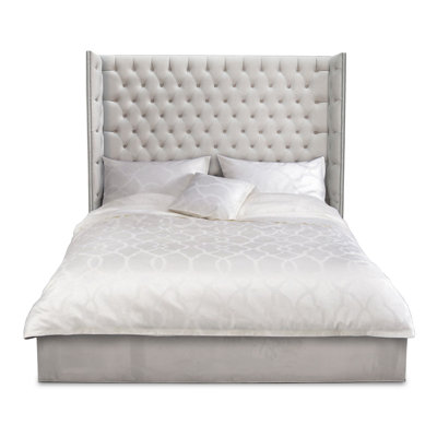 Edifice Velvet Wingback Bed