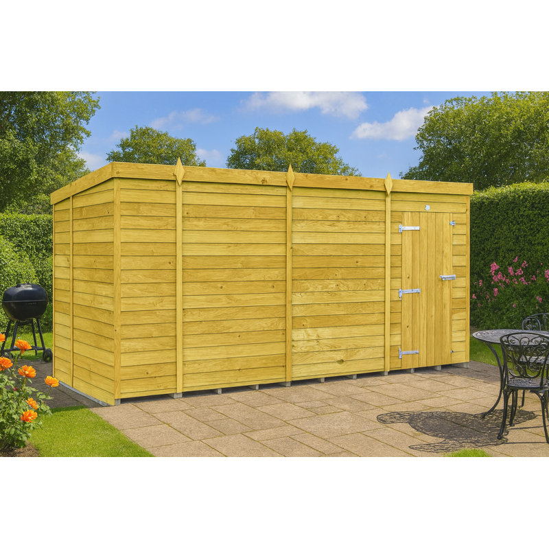 13ft x 7ft Pent Shed - Single Door without Windows
