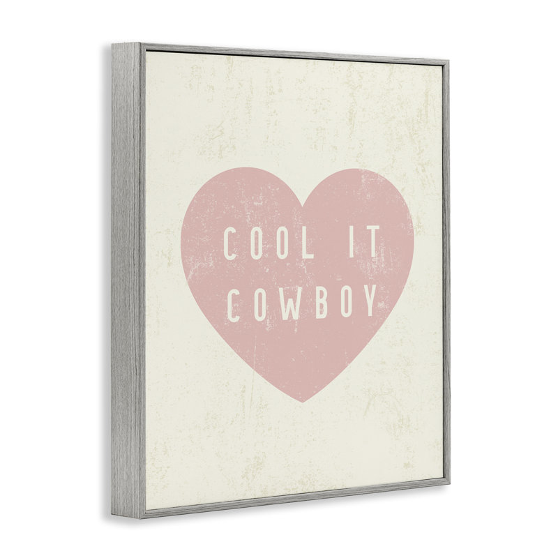  «Cool It Cowboy Heart», art de la giclée encadrée par Daphne Polselli, H 14 po x l 11 po, Estampe numérique Farmhouse