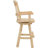 Bruce Square Slat Back Rustic Log Cabin Style Bar Stool, Unfinished-126402261-126402282